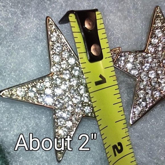 Crystal Encrusted Star Clip-on Earrings - Picture 4 of 12